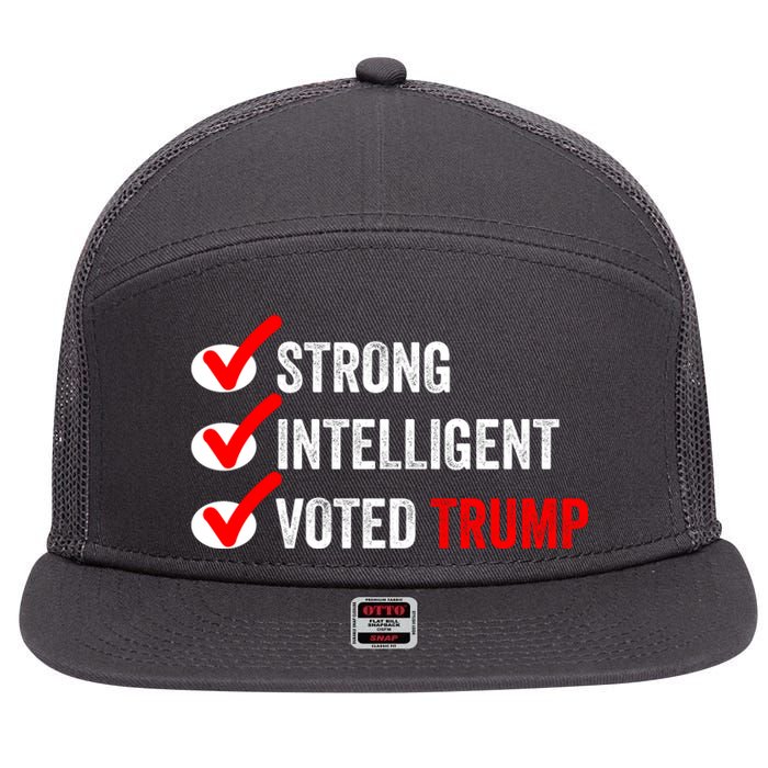 Strong Intelligent Voted Trump Women For Trump Girl Maga Checklist 7 Panel Mesh Trucker Snapback Hat