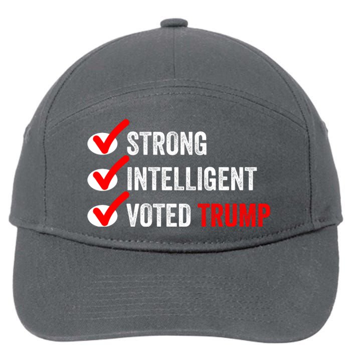 Strong Intelligent Voted Trump Women For Trump Girl Maga Checklist 7-Panel Snapback Hat