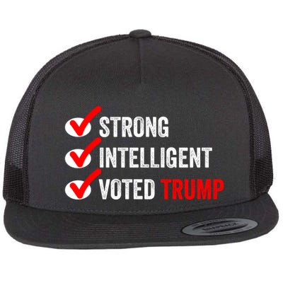 Strong Intelligent Voted Trump Women For Trump Girl Maga Checklist Flatbill Hat