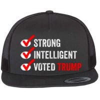 Strong Intelligent Voted Trump Women For Trump Girl Maga Checklist Flat Bill Trucker Hat