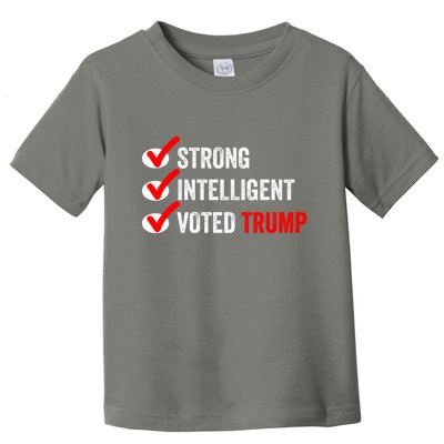 Strong Intelligent Voted Trump Women For Trump Girl Maga Checklist Toddler T-Shirt