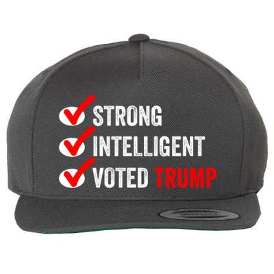 Strong Intelligent Voted Trump Women For Trump Girl Maga Checklist Wool Snapback Cap