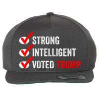 Strong Intelligent Voted Trump Women For Trump Girl Maga Checklist Wool Snapback Cap