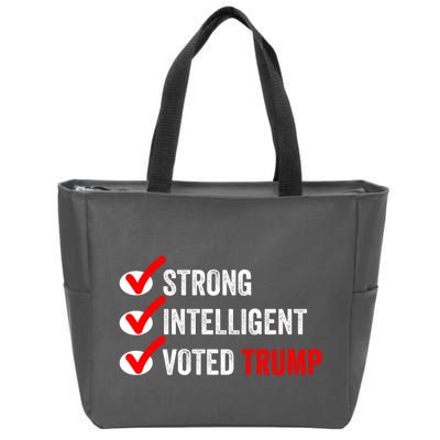 Strong Intelligent Voted Trump Women For Trump Girl Maga Checklist Zip Tote Bag