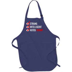 Strong Intelligent Voted Trump Women For Trump Girl Maga Checklist Full-Length Apron With Pockets