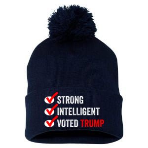 Strong Intelligent Voted Trump Women For Trump Girl Maga Checklist Pom Pom 12in Knit Beanie