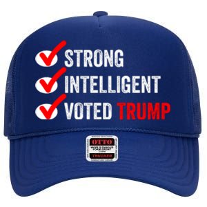 Strong Intelligent Voted Trump Women For Trump Girl Maga Checklist High Crown Mesh Back Trucker Hat