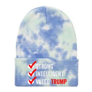 Strong Intelligent Voted Trump Women For Trump Girl Maga Checklist Tie Dye 12in Knit Beanie