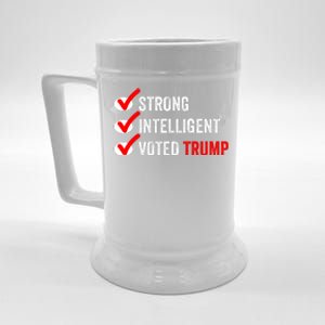 Strong Intelligent Voted Trump Women For Trump Girl Maga Checklist Beer Stein