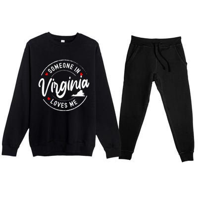 Someone In Virginia Loves Me Premium Crewneck Sweatsuit Set