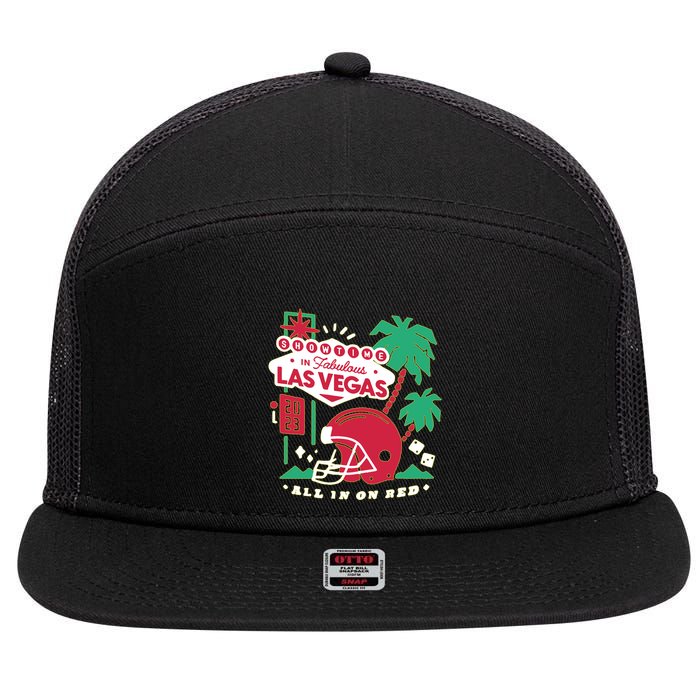 Showtime In Vegas All In On Red 7 Panel Mesh Trucker Snapback Hat