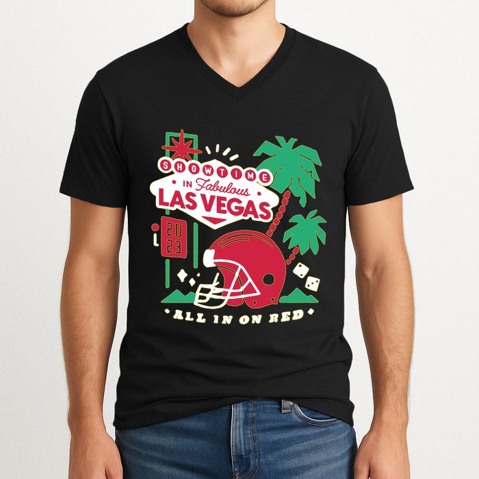 Showtime In Vegas All In On Red V-Neck T-Shirt