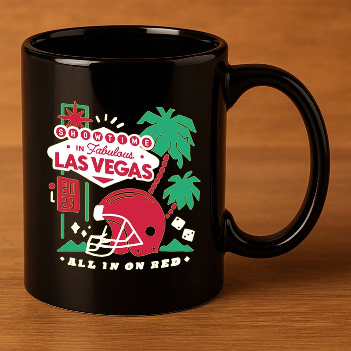 Showtime In Vegas All In On Red 11oz C Handle Ceramic Mug