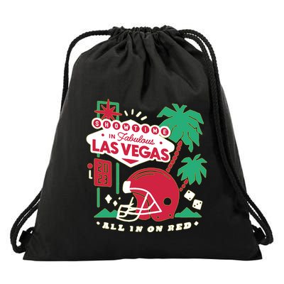 Showtime In Vegas All In On Red Drawstring Bag
