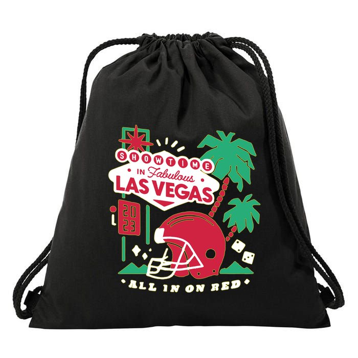 Showtime In Vegas All In On Red Drawstring Bag