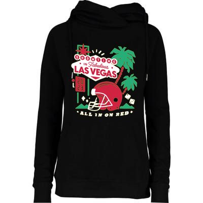 Showtime In Vegas All In On Red Womens Funnel Neck Pullover Hood