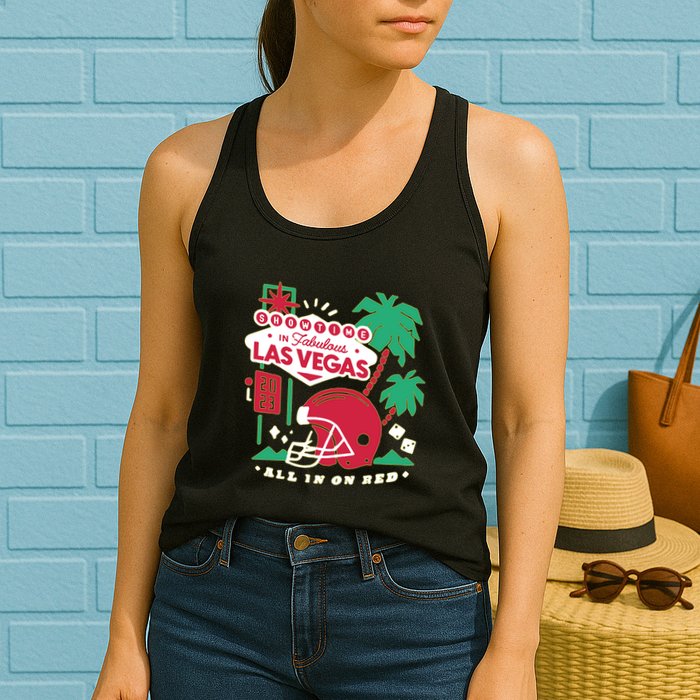 Showtime In Vegas All In On Red Womens Tank Top