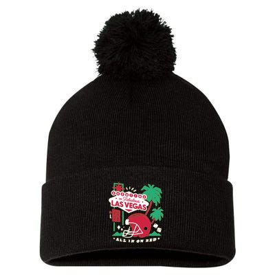 Showtime In Vegas All In On Red Pom Pom 12in Knit Beanie