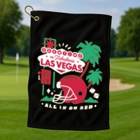 Showtime In Vegas All In On Red Golf Towel