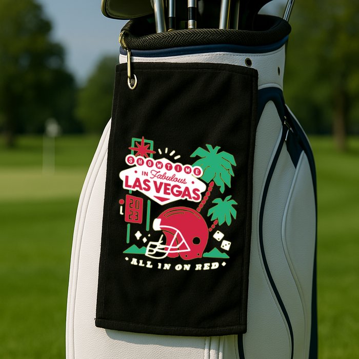 Showtime In Vegas All In On Red Golf Towel