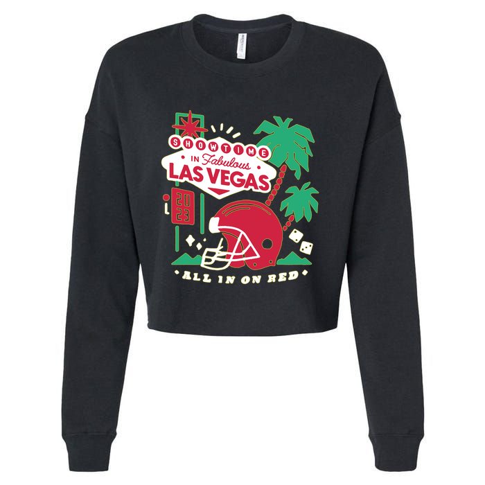 Showtime In Vegas All In On Red Cropped Pullover Crew