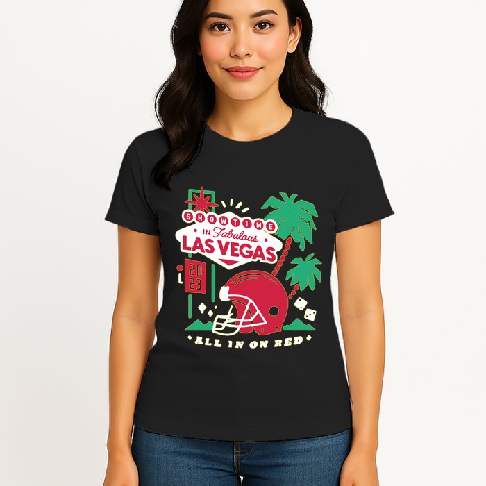 Showtime In Vegas All In On Red Womens T-Shirt