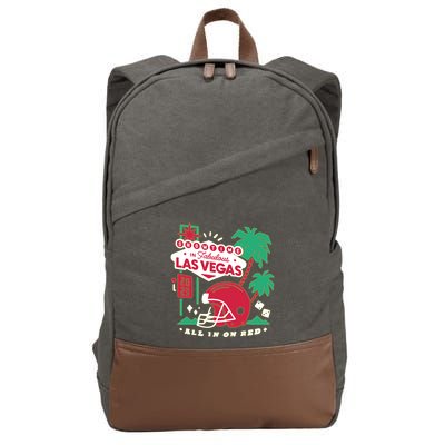 Showtime In Vegas All In On Red Cotton Canvas Backpack