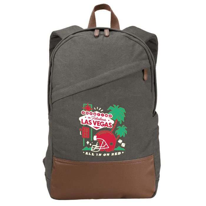 Showtime In Vegas All In On Red Cotton Canvas Backpack