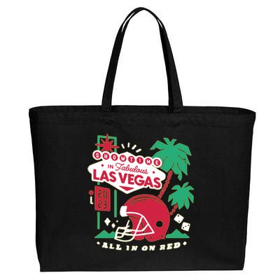 Showtime In Vegas All In On Red Cotton Canvas Jumbo Tote