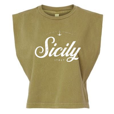 Sicily Italy Vintage Retro Garment-Dyed Women's Muscle Tee