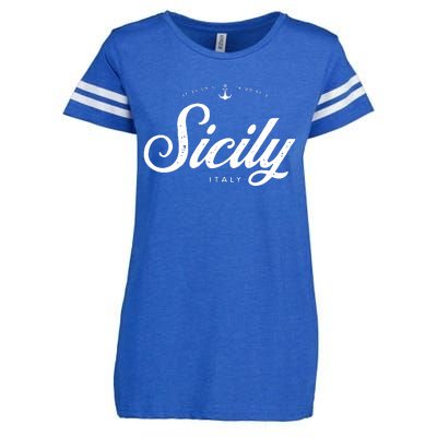 Sicily Italy Vintage Retro Enza Ladies Jersey Football T-Shirt