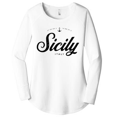 Sicily Italy Vintage Retro Women's Perfect Tri Tunic Long Sleeve Shirt