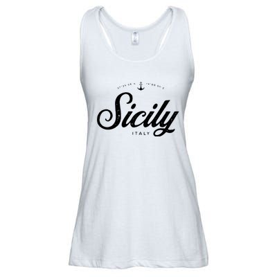 Sicily Italy Vintage Retro Ladies Essential Flowy Tank