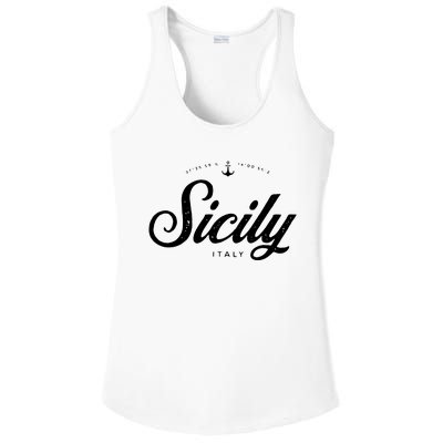 Sicily Italy Vintage Retro Ladies PosiCharge Competitor Racerback Tank