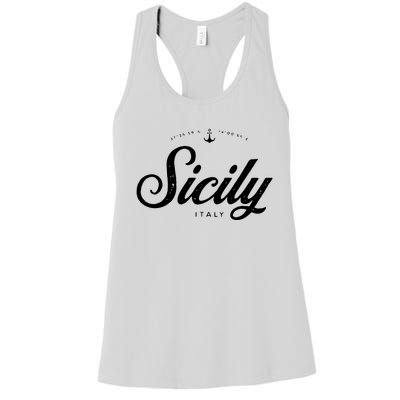 Sicily Italy Vintage Retro Women's Racerback Tank