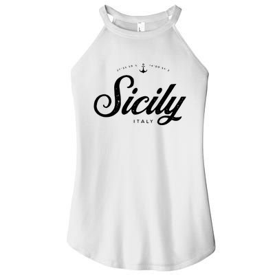 Sicily Italy Vintage Retro Women's Perfect Tri Rocker Tank