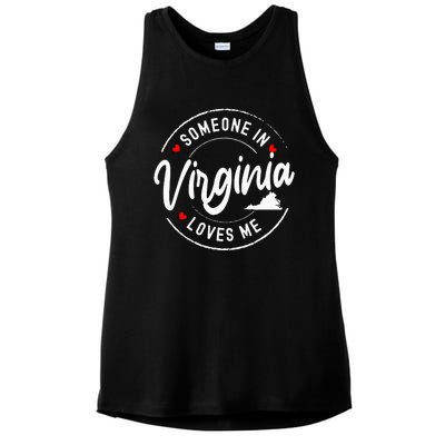 Someone In Virginia Loves Me Ladies PosiCharge Tri-Blend Wicking Tank