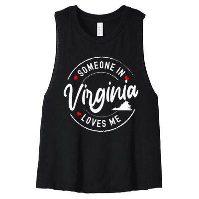 Someone In Virginia Loves Me Women's Racerback Cropped Tank