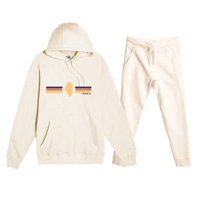 Skokie Illinois Vintage Line Il Souvenirs Premium Hooded Sweatsuit Set