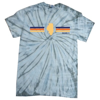 Skokie Illinois Vintage Line Il Souvenirs Tie-Dye T-Shirt