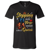 Stepping Into Virgo Season Like A Queen Heels Zodiac V-Neck T-Shirt