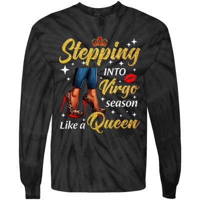 Stepping Into Virgo Season Like A Queen Heels Zodiac Tie-Dye Long Sleeve Shirt