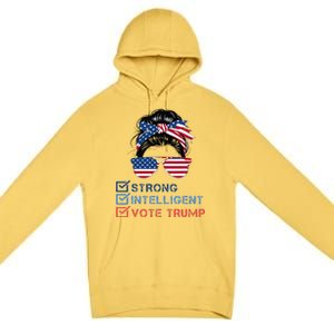 Strong Intelligent Women For Trump Girl Maga Checklist Premium Pullover Hoodie