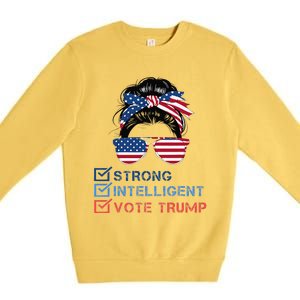 Strong Intelligent Women For Trump Girl Maga Checklist Premium Crewneck Sweatshirt