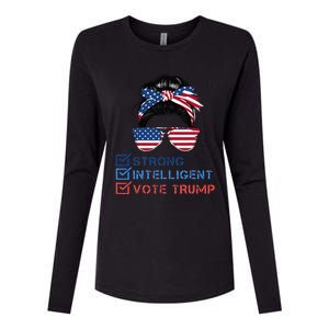 Strong Intelligent Women For Trump Girl Maga Checklist Womens Cotton Relaxed Long Sleeve T-Shirt