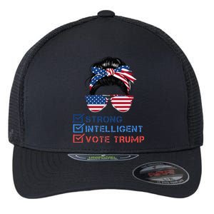 Strong Intelligent Women For Trump Girl Maga Checklist Flexfit Unipanel Trucker Cap