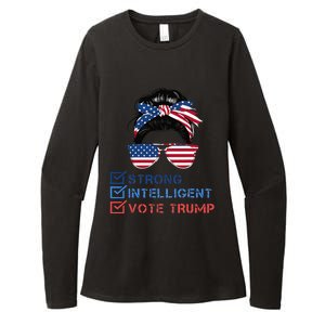 Strong Intelligent Women For Trump Girl Maga Checklist Womens CVC Long Sleeve Shirt