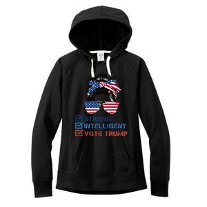 Strong Intelligent Women For Trump Girl Maga Checklist Women's Fleece Hoodie