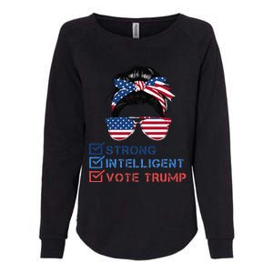 Strong Intelligent Women For Trump Girl Maga Checklist Womens California Wash Sweatshirt