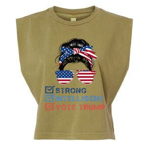 Strong Intelligent Women For Trump Girl Maga Checklist Garment-Dyed Women's Muscle Tee